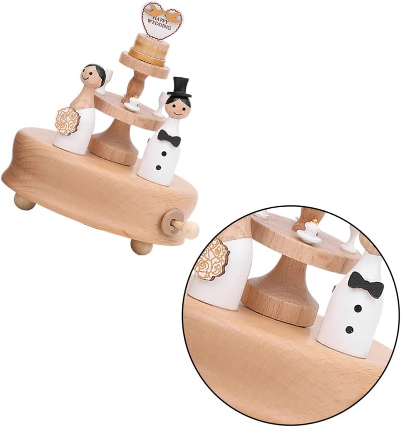 klarako 1pc box Home Valentines Creative Music Lover Ornaments Delicate Girlfriends Birthday Funny for Handicraft Wooden Rotating Ornament Day Cartoon Lovers Desktop Present - Image 5