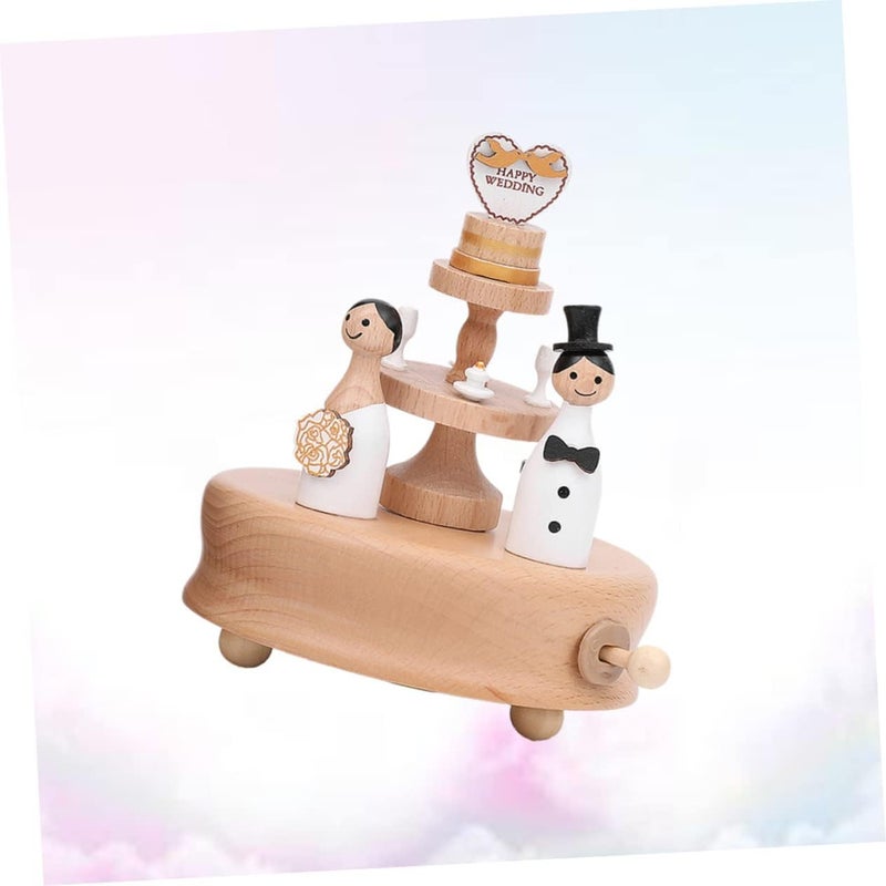 klarako 1pc box Home Valentines Creative Music Lover Ornaments Delicate Girlfriends Birthday Funny for Handicraft Wooden Rotating Ornament Day Cartoon Lovers Desktop Present - Image 2