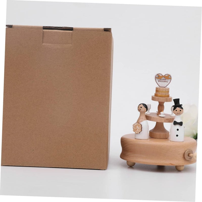 klarako 1pc box Home Valentines Creative Music Lover Ornaments Delicate Girlfriends Birthday Funny for Handicraft Wooden Rotating Ornament Day Cartoon Lovers Desktop Present - Image 3