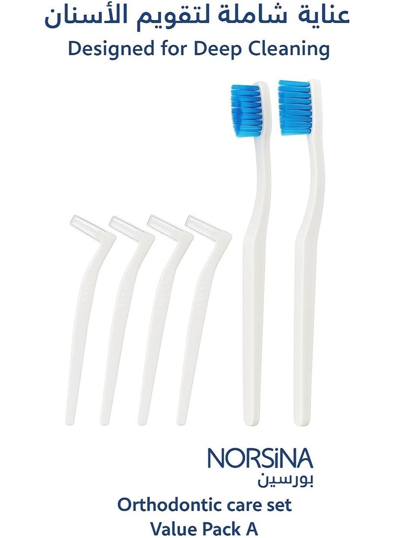 نورسينا مجموعة العناية المتكاملة بتقويم الأسنان (Value Pack A) - تنظيف عميق للأسلاك والأقواس - Image 2