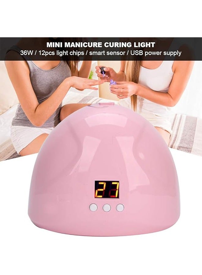 UV LED Nail Lamp 36W, LED Nail Dryer with 3Timer/Sensor/LCD Display, Portable USB Design LED Nail Light Manicure Curing UV Gel Light for Fingernail & Toenail Gel Nails Polish - Image 4