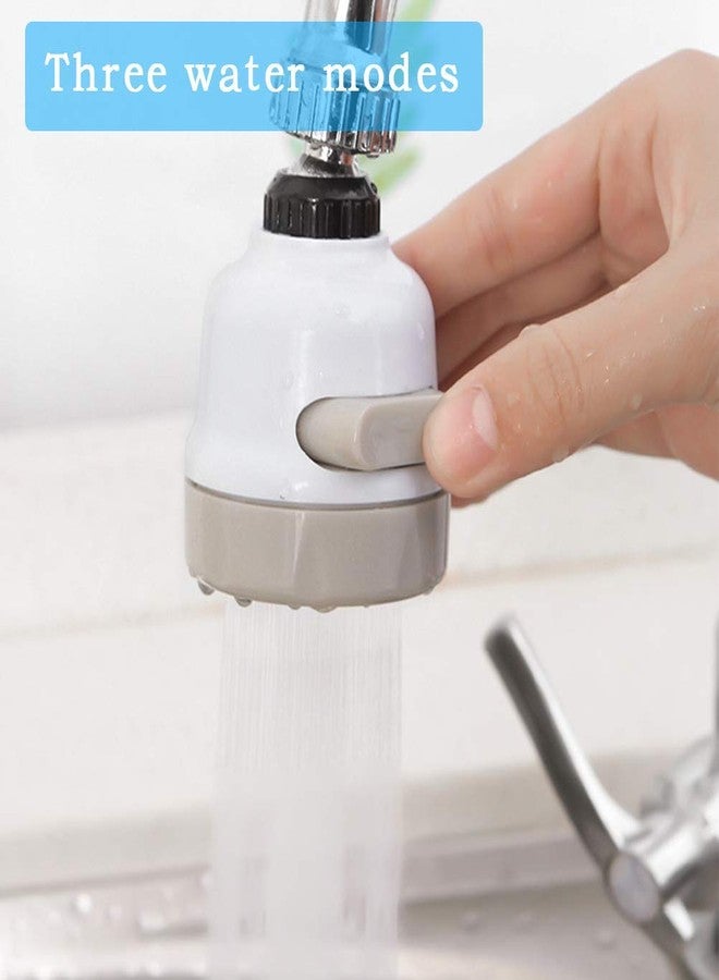 JOYUS ABS 360 Degree Rotation/Movable Bubbler Saving Water Swivel Faucet/tap, Tap Extension/Head, Faucet Filter Shower Head Nozzle Adapter (3 Modes), Faucet Extension, White and Grey, Pack of 1 - Image 3
