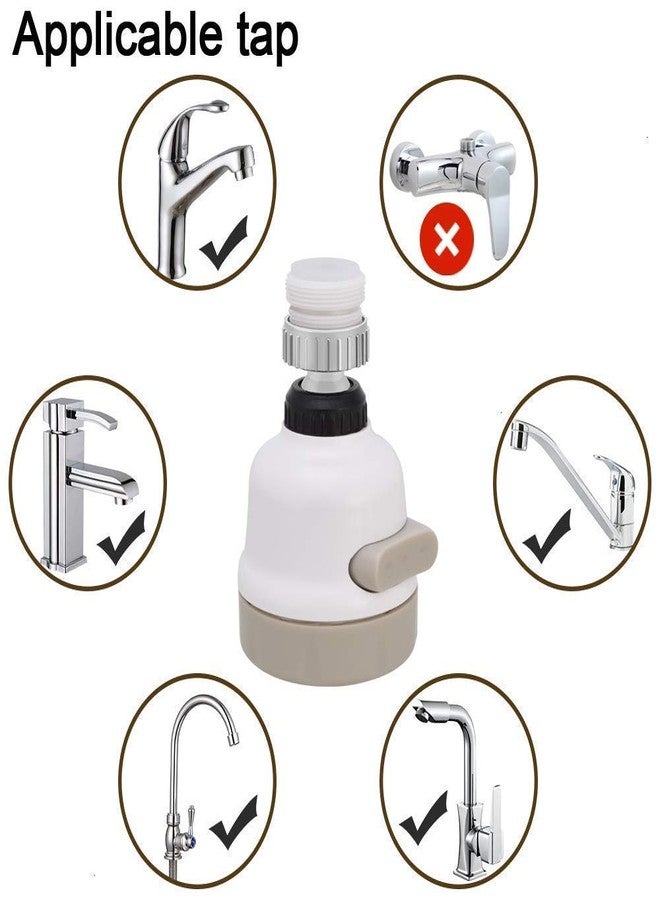 JOYUS ABS 360 Degree Rotation/Movable Bubbler Saving Water Swivel Faucet/tap, Tap Extension/Head, Faucet Filter Shower Head Nozzle Adapter (3 Modes), Faucet Extension, White and Grey, Pack of 1 - Image 5
