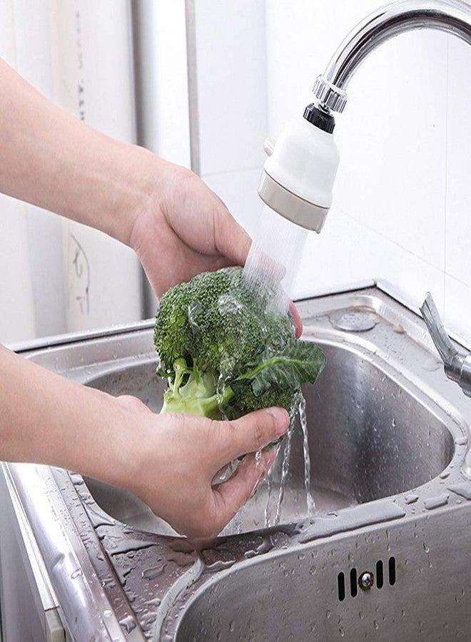 JOYUS ABS 360 Degree Rotation/Movable Bubbler Saving Water Swivel Faucet/tap, Tap Extension/Head, Faucet Filter Shower Head Nozzle Adapter (3 Modes), Faucet Extension, White and Grey, Pack of 1 - Image 2