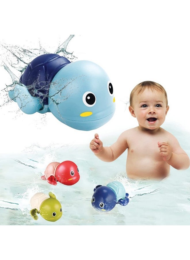 Wembley Swimming Turtle Bath Toys for Toddlers Kids Cute Floating Wind Up Water Toys for Babies 1 2 3 4 5 Years Boy Girl New Born Baby Bathtub Pool Toys Gift for Baby, Pack - 2 - Image 1