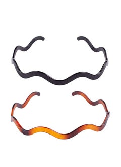 Fodattm Fodattm 2PCS Women Hard Plastic Headband Hair Hoop Black and Brown High-grade Headwear Hairband  - Image 5