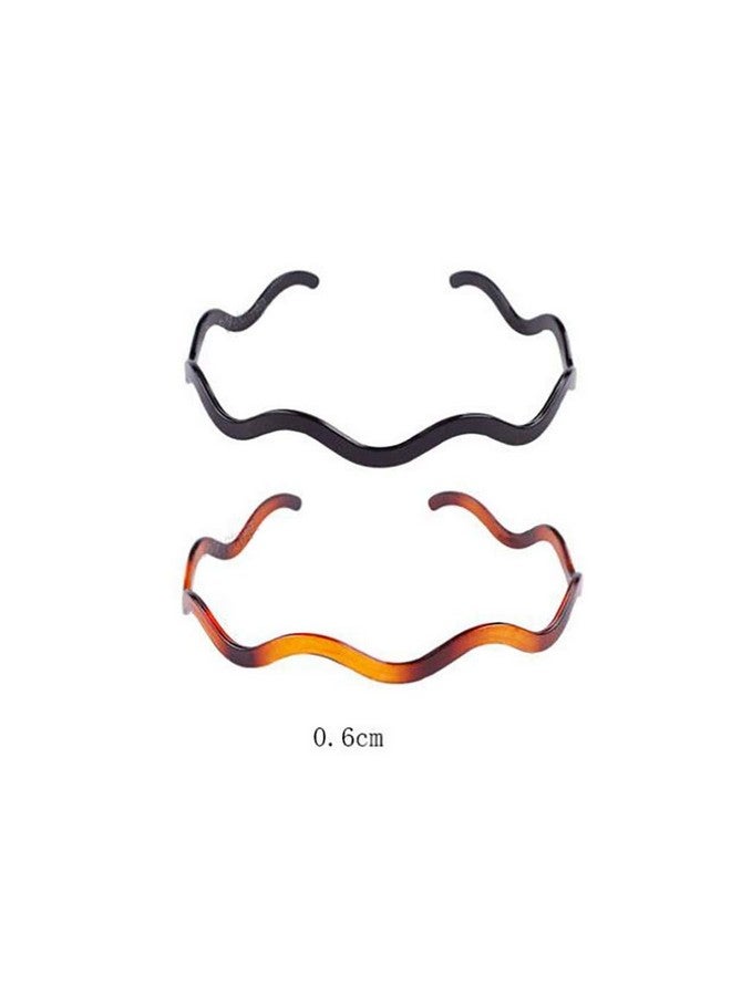Fodattm 2PCS Women Hard Plastic Headband Hair Hoop Black and Brown High-grade Headwear Hairband - Image 2