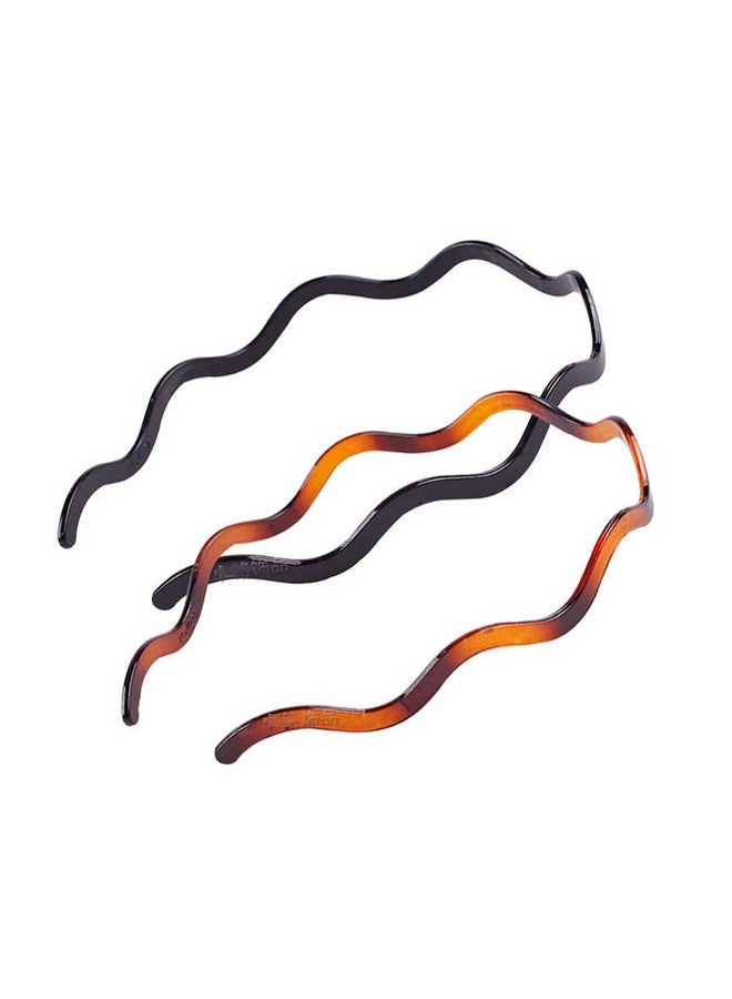 Fodattm 2PCS Women Hard Plastic Headband Hair Hoop Black and Brown High-grade Headwear Hairband - Image 4