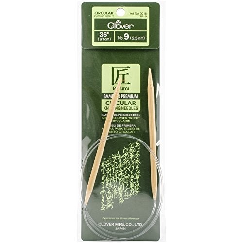 Clover Takumi Bamboo Circular 36-Inch Knitting Needles, Size 9 (3016/36-09) - Image 1