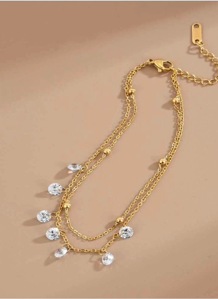 Noon-chi - 18k Gold Plated Stainless Steel Anklet - Image 1