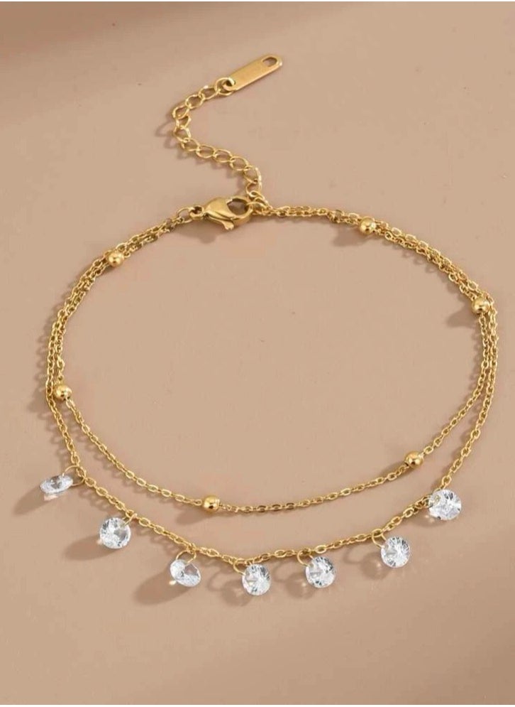 Noon-chi - 18k Gold Plated Stainless Steel Anklet - Image 1