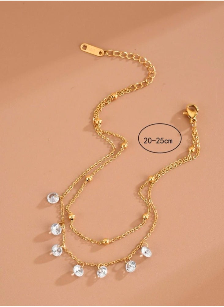 Noon-chi - 18k Gold Plated Stainless Steel Anklet - Image 1