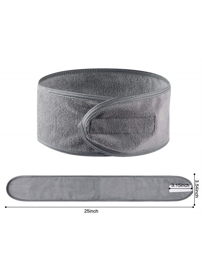 Sinland رباط رأس سبا للنساء 3 قطع ناعم للغاية قابل للتعديل مع شريط سحري، غلاف رأس من قماش تيري لغسل الوجه، الحمام، الدش، قناع الوجه، اليوغا - Image 4