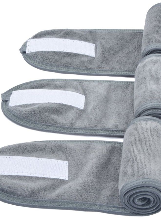 Sinland رباط رأس سبا للنساء 3 قطع ناعم للغاية قابل للتعديل مع شريط سحري، غلاف رأس من قماش تيري لغسل الوجه، الحمام، الدش، قناع الوجه، اليوغا - Image 3