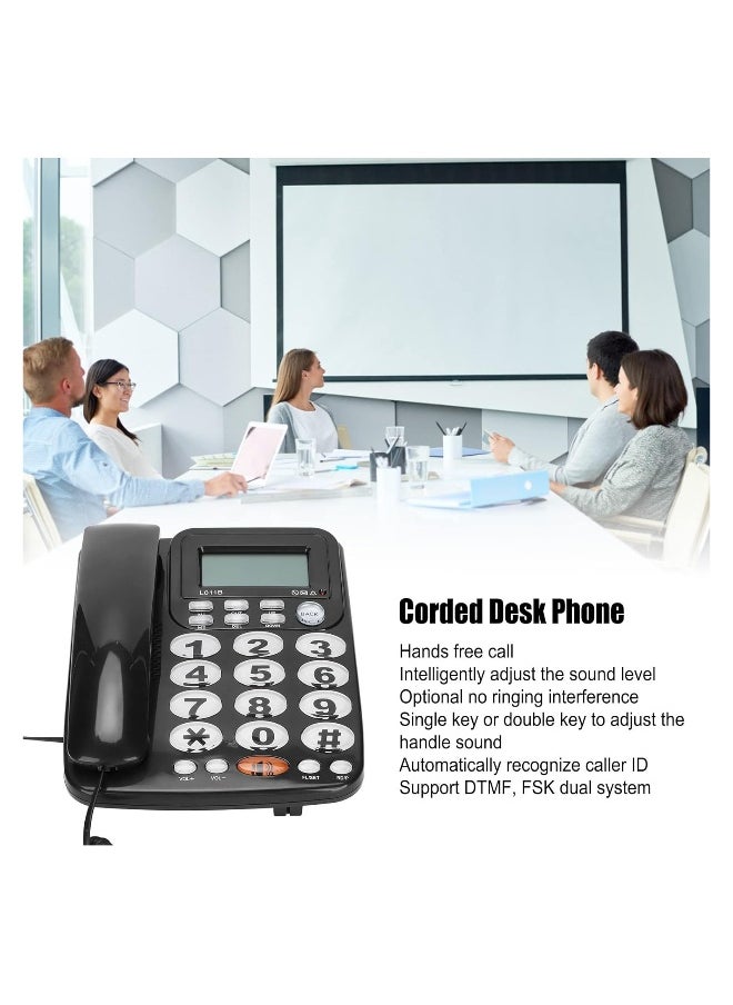 Generic - Corded Standard Phone with Answering System and Caller ID, Desk Telephone, Caller ID Large ons Tilt Display, Corded Landline, for Home Office Hotel Rooms, Clear Call Quality, Classic Design - Image 1