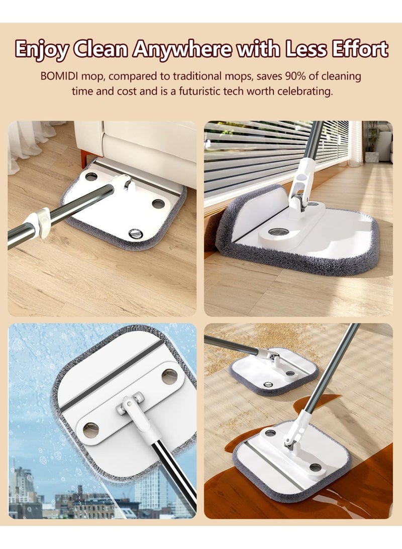 BOMIDI Spin Mop Bucket Set, 360 Degree Spinning Mop with Self Separation Dirty and Clean Water System, Easy Wring Floor Mop with Detachable Mop Heads for Floor Cleaning on Home Kitchen - Image 2