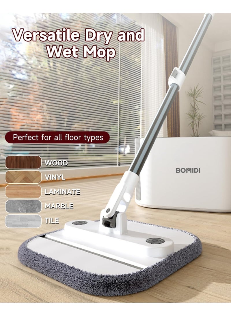 BOMIDI Spin Mop Bucket Set, 360 Degree Spinning Mop with Self Separation Dirty and Clean Water System, Easy Wring Floor Mop with Detachable Mop Heads for Floor Cleaning on Home Kitchen - Image 3
