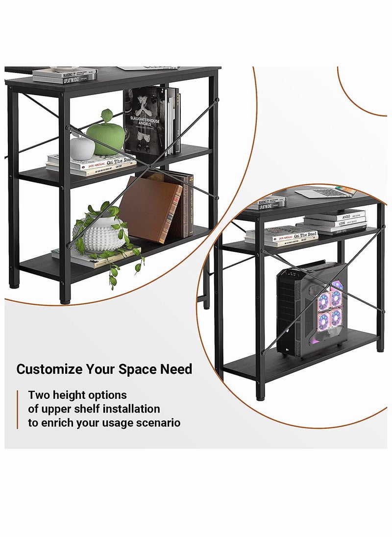 Chulovs - L Shaped Computer Desk With Reversible Storage Shelves For Home Office Workstation, Modern Simple Style Writing Desk Table With Storage Bag 120X83X74 Cm - Image 1
