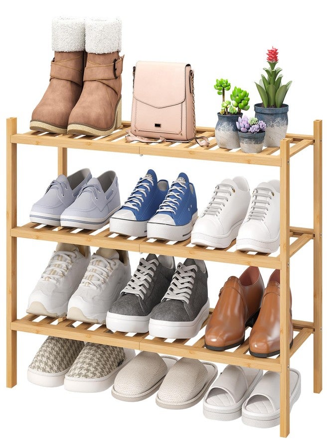 viewcare 3-Tier Free Standing Shoe Racks, Bamboo Wood Shoe Rack for Entryway & Closet, Beautiful | Natural | Functional | Sturdy Shoe Rack - Image 1