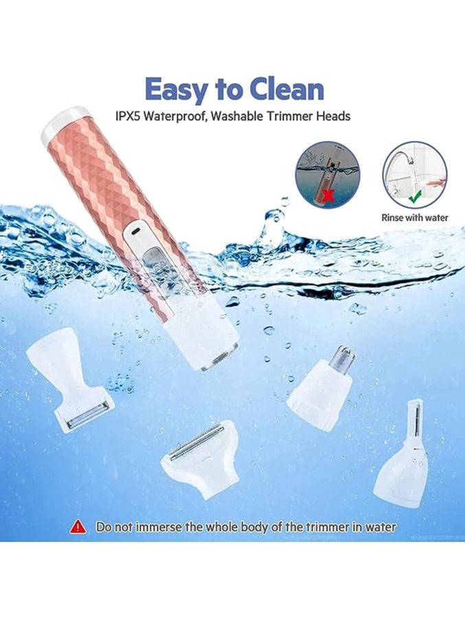 USB rechargeable 5 in 1 Electric Razor for Women,Electric Shaver for Women,Portable Bikini Trimmer Rechargeable Painless Hair Removal Tool Razors for Women for Legs, Underarms, Armpit, Face - Image 2