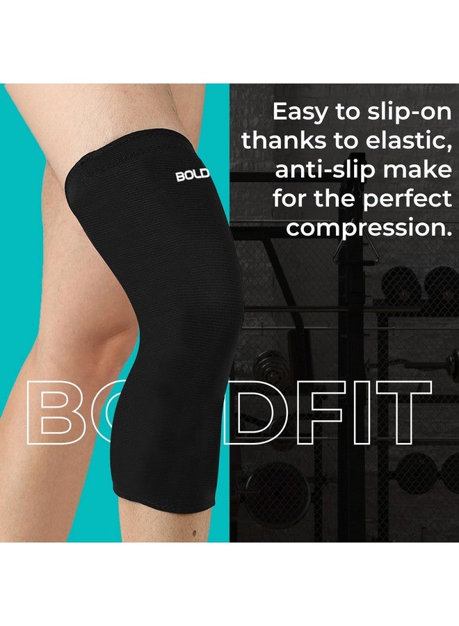 Boldfit Knee Caps for Women for Pain Relief Compression Knee Support for Men Gym Running Jogging Sports Workout Cap Pad Sleeve Braces Band Belt Guard Premium Leg Pain Relief Products - M - Image 2