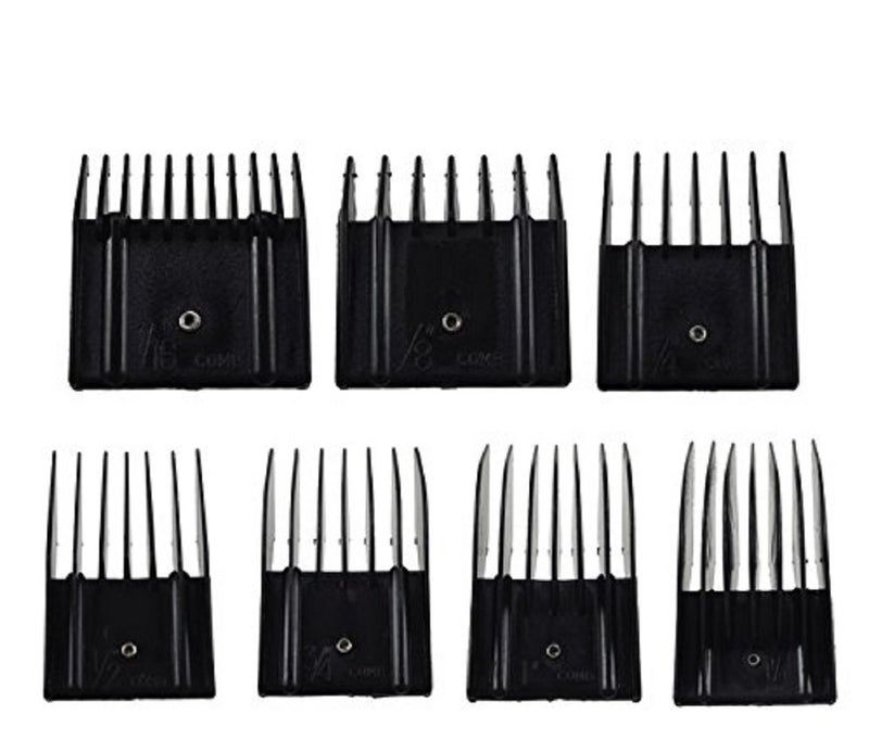 Miaco Universal Clipper Guide Comb Guard Set 7 Pieces fits Oster Classic 76 A5 Andis AG BG etc