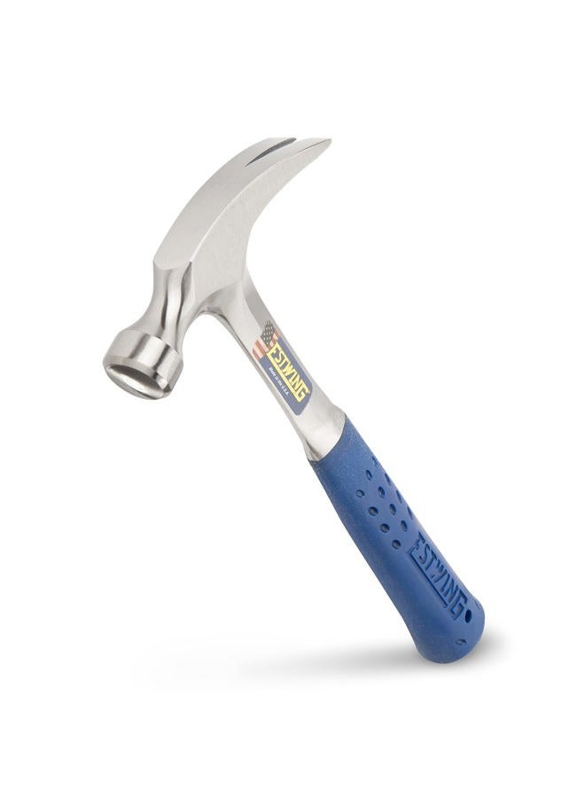 Estwing E3/12S Hammer - 12 oz Straight Rip Claw with Smooth Face & Shock Reduction Grip - E3-12S Silver - Image 1