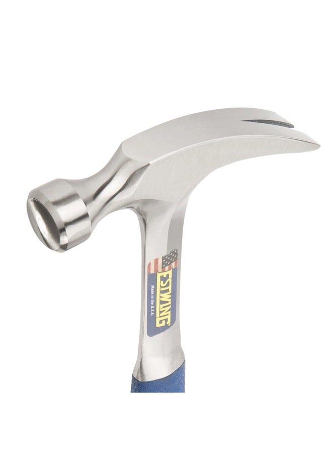 Estwing E3/12S Hammer - 12 oz Straight Rip Claw with Smooth Face & Shock Reduction Grip - E3-12S Silver - Image 4