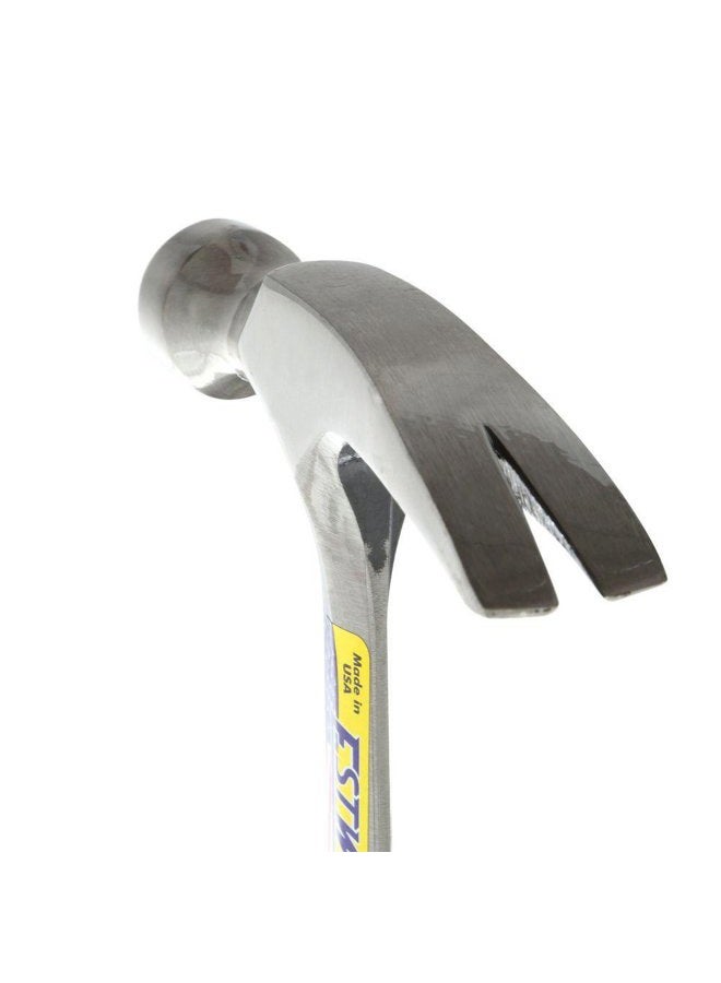 Estwing E3/12S Hammer - 12 oz Straight Rip Claw with Smooth Face & Shock Reduction Grip - E3-12S Silver - Image 3