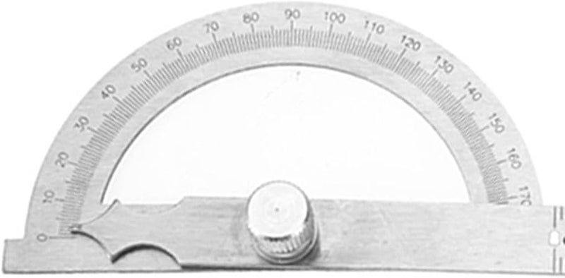 منقلة قونيومتر من الفولاذ المقاوم للصدأ 0-180 درجة مقياس زوايا مع صامولة قفل مسطرة 15 سم مقاس 80-120 مم - Image 3