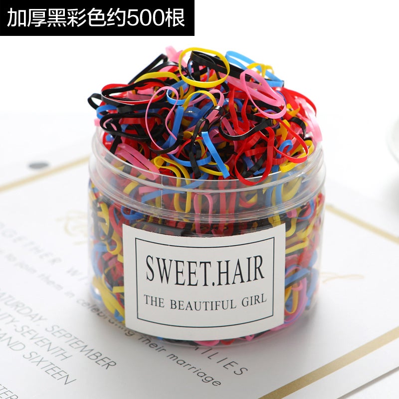 Kids Soft Hair Ties Black Elastic Bands 2 large black color (about 500)