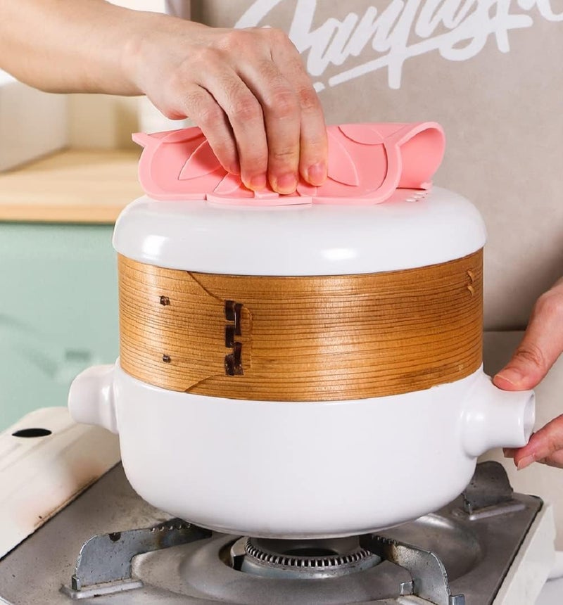 P Plus Fire Kitchen Hot Pads for Pots/Hot Dish Cute Flower Coasters for Drinks (Pink, Set of 2) - Image 4