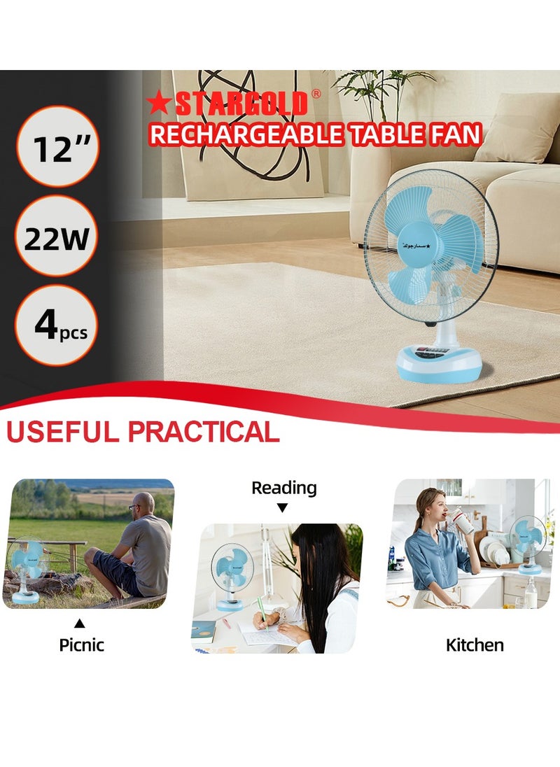 Stargold Rechargeable Oscillating Fan 5 Speed Fan 12inch 22W  - Image 4