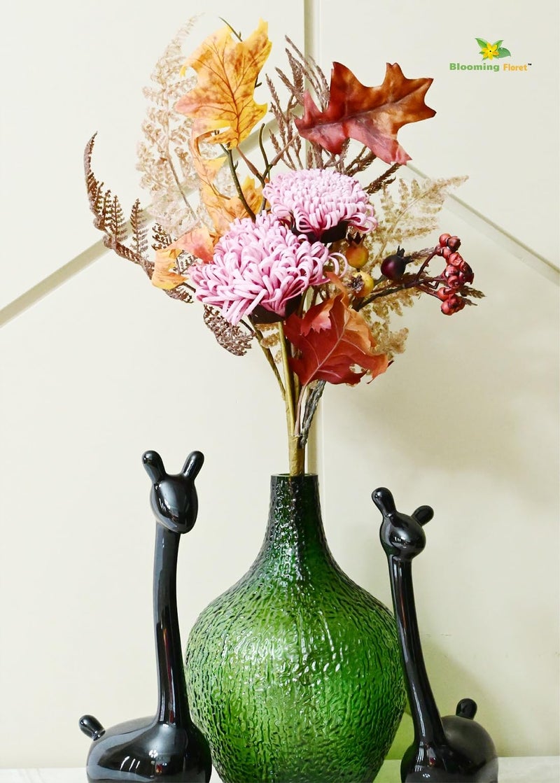 Blooming Floret Artificial Flower Bunch/Lifelike Faux Flowers with Leaves, 62cm for Home Decor/Office Decor/Party Decor/Gifting | Tall Ornamental Stems | Durable (Pink) - Image 4