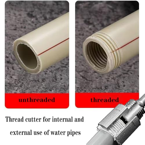 Antianxia Electric Drill Compatible PVC Pipe Threader Kit, Water Pipe Thread Cutting Tool, Internal and External Plastic Pipe Threader Kit (1 caliber) - Image 4