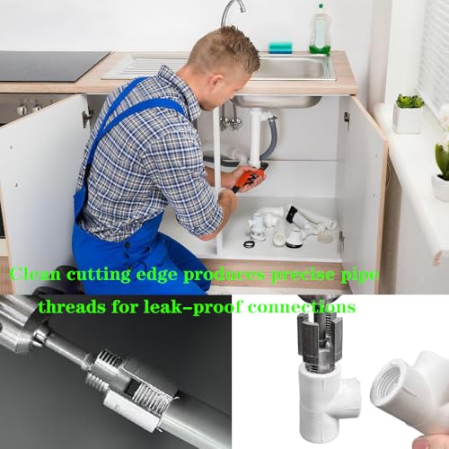 Antianxia Electric Drill Compatible PVC Pipe Threader Kit, Water Pipe Thread Cutting Tool, Internal and External Plastic Pipe Threader Kit (1 caliber) - Image 3