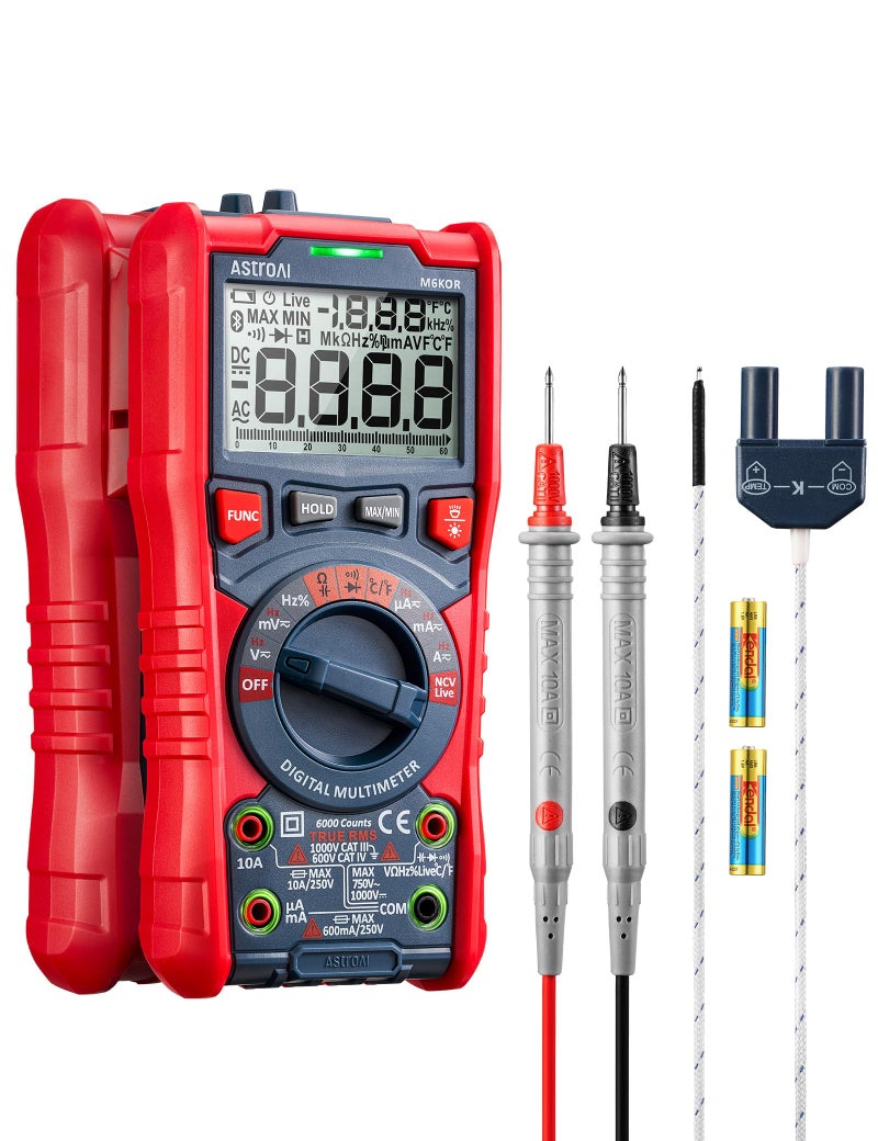 AstroAI Digital Multimeter, TRMS 6000 Counts Auto-Ranging Voltage Tester Voltmeter Measuring AC/DC Voltage Current, Capacitance Resistance Frequency Temperature Continuity Diodes with NCV - Image 1