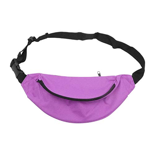 INNOLIFE Unisex Men Women Fashion Sporty Multi-purpose 2-Zipper Waist Belt Bag Fanny Pack Adjustable Strap for Sport Hiking Traveling Passport Wallet(3-pack Black purple Red) - Image 3