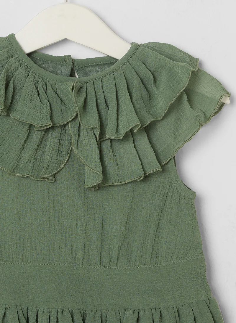 Ripples Ruffled Green Sundress