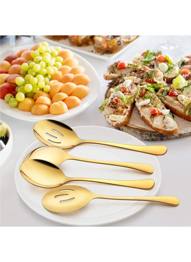 8 Piece Large Gold Serving Spoons Gold Slotted Serving Spoons 9.8Inch Stainless Steel Serving Utensils For Party Buffet Restaurant Banquet Dinner Catering Dishwasher Safe - pzsku/Z5A6231CA73B01A658C2CZ/45/_/1721028822/cbbb15a7-4ba1-40ea-9092-e69183bffab9