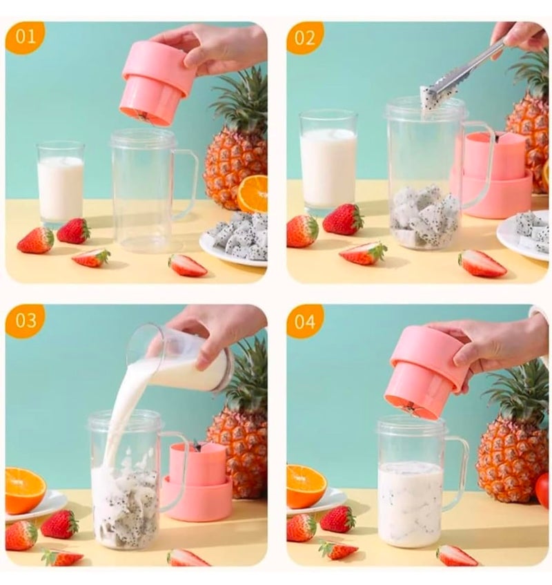 GABANIZ Juicer Mixer StrawType juicing Cup 6 Blade Smoothie Maker Portable Electric USB Juice Maker Rechargeable Bottle Portable Fruit Blender Maker Protein Shaker - Image 5