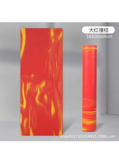 [Small wholesale] 4mm contrast color gradient PU yoga mat non-slip sweat-absorbent natural rubber fitness mat thickenedBig Red hit Orange Big Red hit Orange