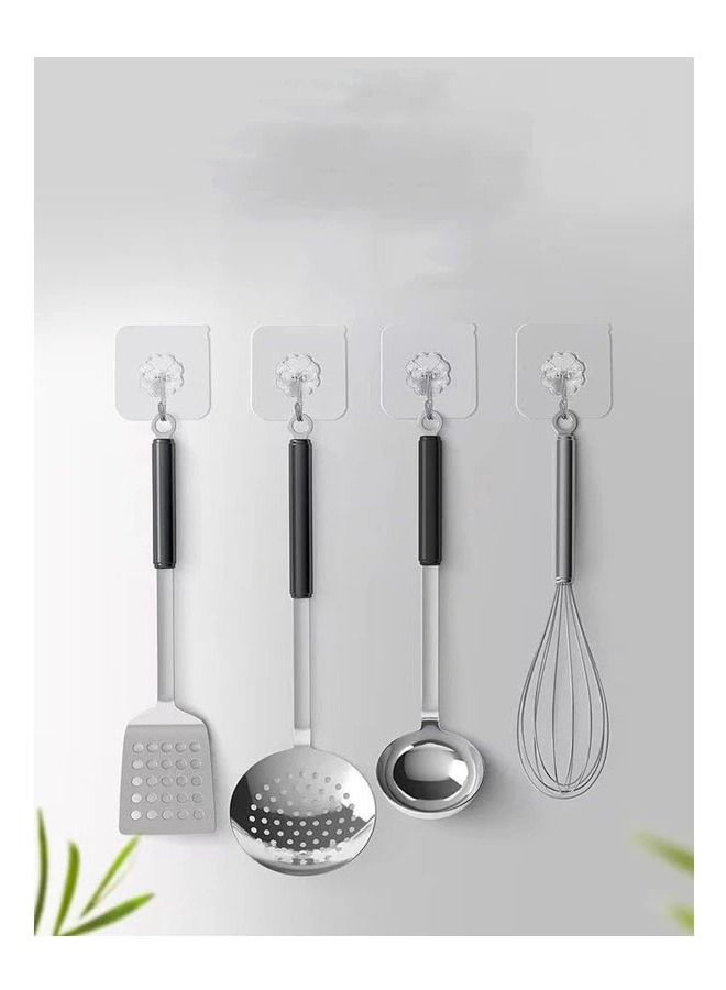 10-pieces multifunctional adhesive wall hooks for hanging accessories kitchen utensils and bathroom supplies - Image 2