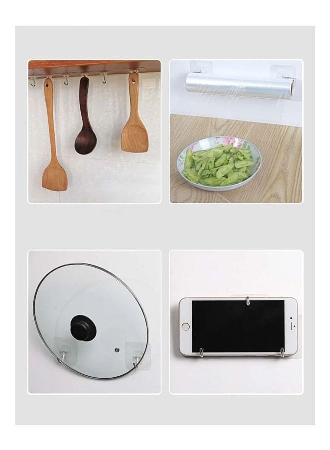 10-pieces multifunctional adhesive wall hooks for hanging accessories kitchen utensils and bathroom supplies - Image 4