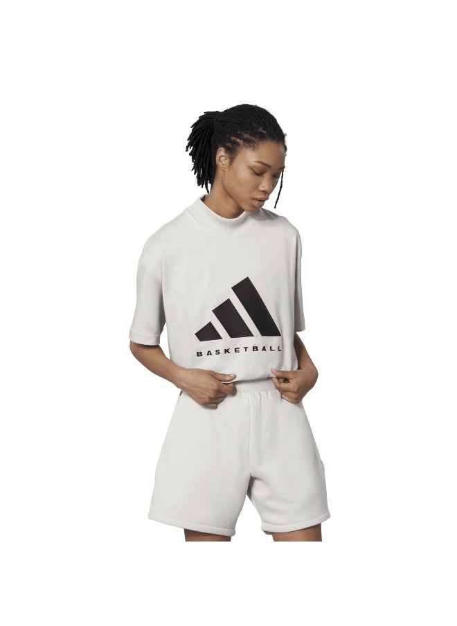 Adidas Adidas One Ctn Jer T Grey Basketball T-Shirts For Unisex Xs  - Image 3