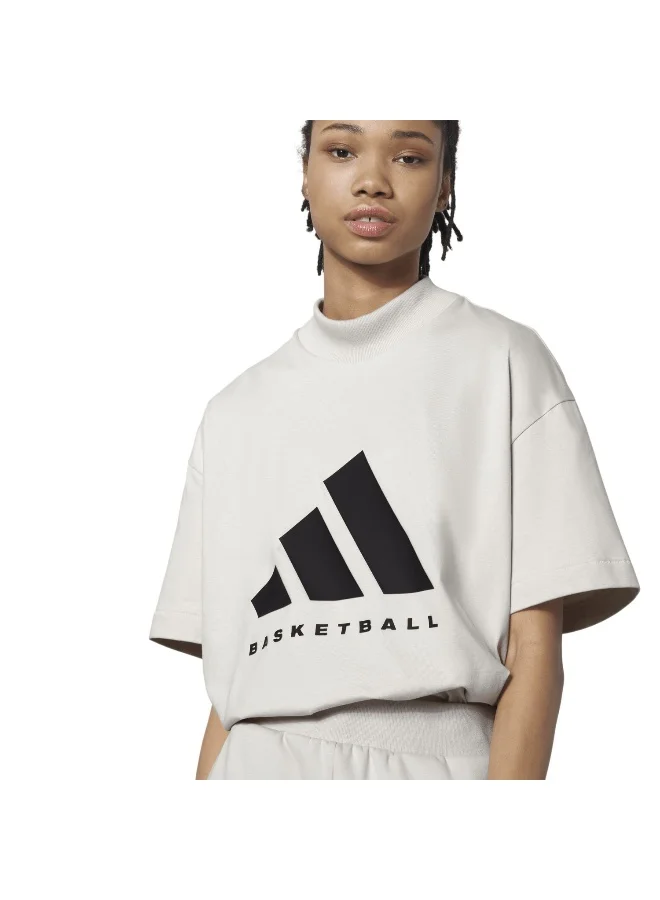 adidas Originals One Ctn Jer T Grey Basketball T-Shirts For Unisex Xs