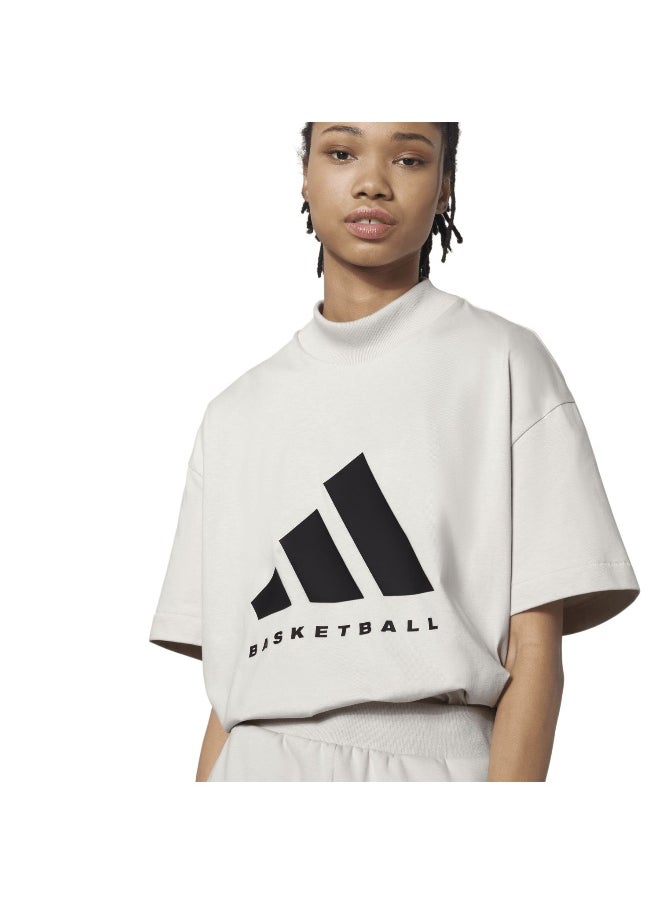 Adidas Adidas One Ctn Jer T Grey Basketball T-Shirts For Unisex Xs  - Image 4