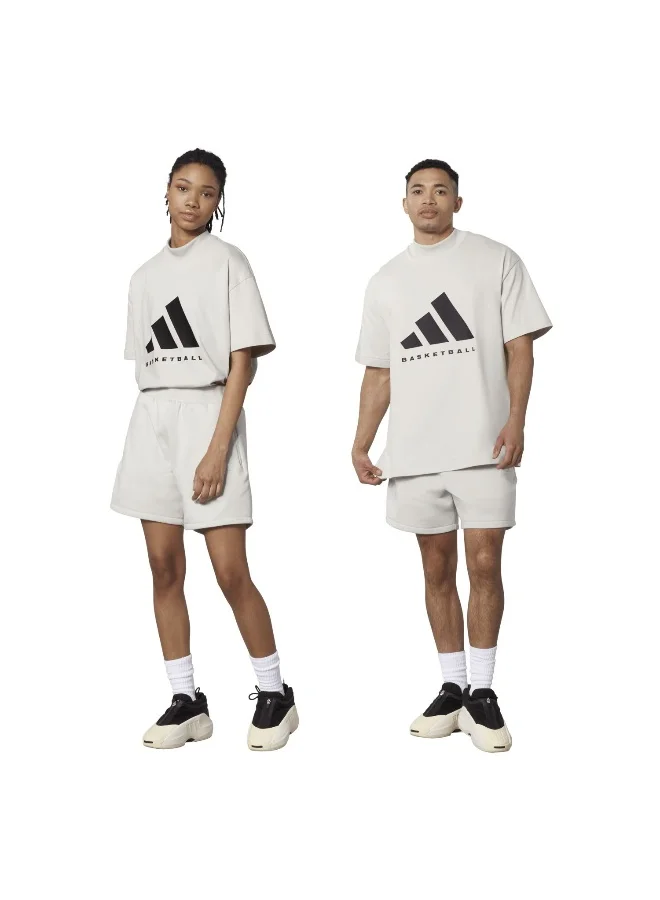 adidas Originals One Ctn Jer T Grey Basketball T-Shirts For Unisex Xs