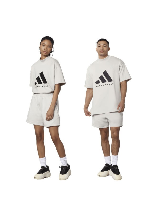 Adidas Adidas One Ctn Jer T Grey Basketball T-Shirts For Unisex Xs  - Image 5