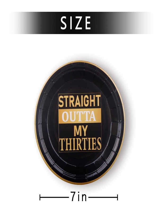 Pandecor 50 Pieces Straight Outta My Thirties Disposable Paper Plates,7 inches Cake Dessert Plates for Men and Women's Funny 40th Birthday Party Decorations (plates) - Image 2